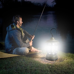 Lampa portabila camping, Felinar Vintage cu carlig, ABS, Iluminare 21 COB LED, Intensitate reglabila, 5W, Flippy, Verde - Img 2