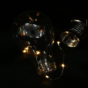 Lampa Solara LED Decorativa sub forma de Bulb, pentru exterior, suspendata, IP65, Ultron Transparent, lumina calda, Flippy - Img 7