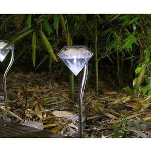 Lampa solara LED tip Diamant pentru gradina Flippy, inaltime 30 cm, 2V, ABS, 600mAh, alb rece - Img 2