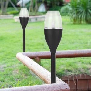 Lampa solara LED tip pahar de vin pentru gradina Flippy, inaltime 37.5 cm, efect de flacara, material PVC si ABS, 2V, 200mAh, alb cald - Img 6