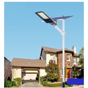 Lampa solara stradala Flippy, pentru curte sau strada, finisaj lucios, rezistent la apa, montare prin fixare, senzor lumina, baterie de litiu, IP65, lumina rece, putere 500W, autonomie 10 ore, 49.5 x 21 x 9 cm, negru - Img 2