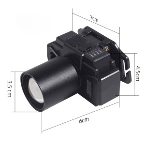 Lanterna LED de Montat pe Cap, Flippy, cu Raza Lunga de Zoom, Far Telescopic, Reglabil, Rezistent la Apa, pentru Pescuit in Aer Liber, Camping, Lumina Puternica, Lanterna, 7x4.5x6 cm, Negru - Img 4