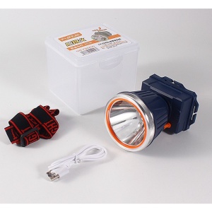Lanterna LED de Montat pe Cap, Flippy, cu Raza Lunga de Zoom, Reincarcabila USB, Far Telescopic, Rezistent la Apa, Reglabil, pentru Pescuit in Aer Liber, Camping, Lumina Puternica, Lanterna, 10.5x8x6.5 cm, Albastru - Img 7