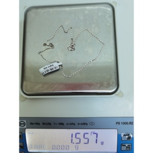 Lantisor din Argint 925, model plat rotund (ccc), 39 cm - Img 2