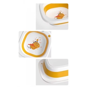 Lavoar Pliabil, Flippy, pentru Copii 1-8 Ani, Model Animat, din PP+TPE, 32x29x10 cm, Portocaliu - Img 2