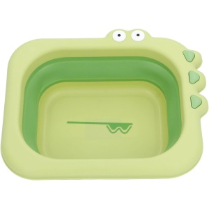 Lavoar Pliabil, Flippy, pentru Copii, din PP/TPE, Portabil, Model Crocodil, 30x24.5x9 cm, Verde - Img 3