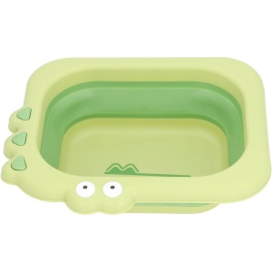 Lavoar Pliabil, Flippy, pentru Copii, din PP/TPE, Portabil, Model Crocodil, 30x24.5x9 cm, Verde - Img 6