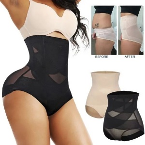 Lenjerie Modelatoare pentru Abdomen, Flippy, cu Talie Inalta si Corset, Negru, Push-Up, Marimea M - Img 4
