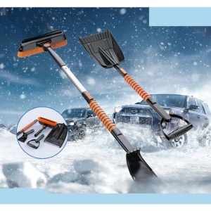 Lopata pentru zapada Flippy, 5 in 1, Perie, Racleta, 2 tipuri de Lopeti, Rotativa, Telescopica, Detasabila, Material Aluminiu si ABS, 100 x 25 cm, negru - Img 6