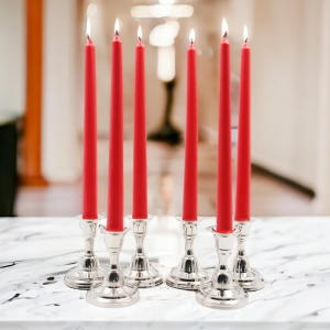 Lumanare Decorativa, Flippy, pentru Masa, 25 cm, din Parafina, fara Fum, Ardere 7.5h, Rosu - Img 2