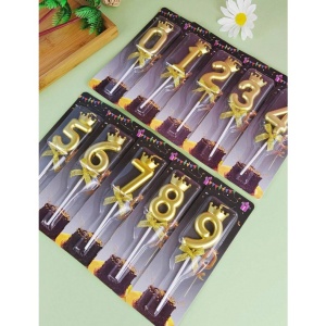 Lumanare pentru Tort Cifra 6, Model Coroana, Gold, Flippy, Party - Img 8