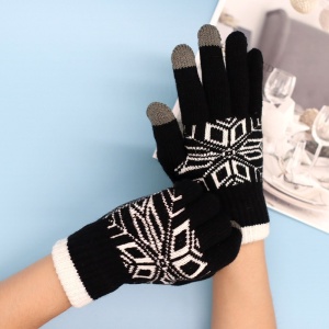 Manusi de Barbat, Flippy, Model Fulg, Functie Touchscreen (ecran tactil), Material Acril Tricotat, Manseta Elastica, Interior Catifelat, Marime Universala, Negru - Img 6