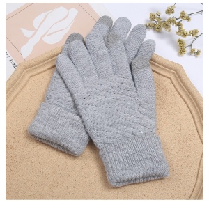 Manusi de Dama, Flippy, Functie Touchscreen (ecran tactil), Material Acril Tricotat, Manseta Elastica, Interior Catifelat, Marime Universala, Gri - Img 11