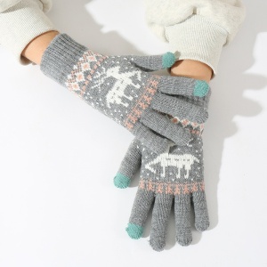 Manusi de Dama, Flippy, Model Ren, Functie Touchscreen (ecran tactil), Material Acril Tricotat, Manseta Elastica, Interior Catifelat, Marime Universala, Gri - Img 16