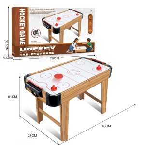 Masa Air Hockey Graffiti cu Picioare Lungi, Flippy, Lemn, 2 Pucuri, Tabela Scor, 2 Impingatoare, 76x38x61 cm, Maro - Img 3