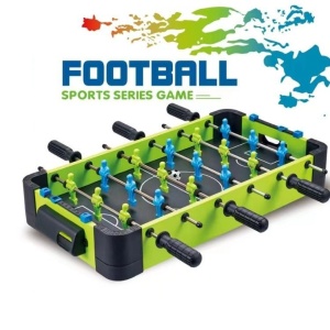 Masa de fotbal cu teren si 18 jucatori Flippy, 6 manere, cu Tablou Scor, din Metal si ABS, 51 x 44 x 17.5 cm, Design Multicolor, pentru copii/adulti, verde - Img 5