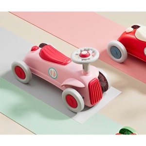 Masinuta Ride-On Flippy, cu Sistem Anti-Rasturnare, Claxon pe Volan, 1-6 Ani, 60 x 28 x 34 cm, Roz - Img 4