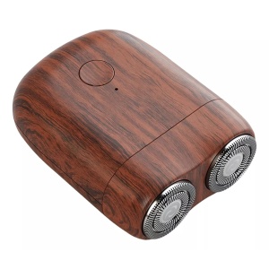 Mini Aparat de Ras Electric, Flippy, din ABS cu Fibra de Carbon, Portabil, Cap Rotativ Detasabil cu 2 Lame de Otel, Rezistent la Apa, Incarcare Type-C, Autonomie 45 min, Maro - Img 5