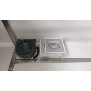 Mini ventilator pentru birou cu usb, Flippy, rotire 360 grade, 3 viteze, 13.5 x 12,8 cm, Verde - Img 4