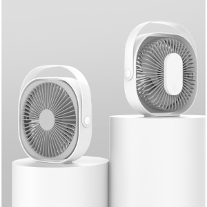 Mini ventilator pentru birou cu usb, Flippy, rotire 360 grade, 3 viteze, 1500 mA, 13.5 x 12,8, Alb - Img 4