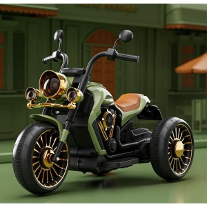 Motocicleta Electrica Flippy, cu Acumulator, Telecomanda, Bluetooth, Sistem Anti-Rasturnare, Sistem de Lumini si Sunet, 1-8 Ani, 93 x 48 x 63 cm, Verde - Img 12