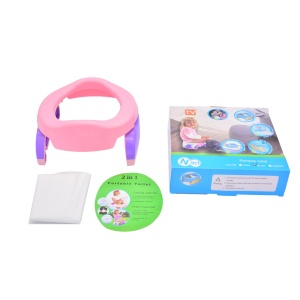 Olita Portabila 2 in 1, Flippy, Olita + Capac de Toaleta, din Plastic, Diametru 21 cm, Roz - Img 6