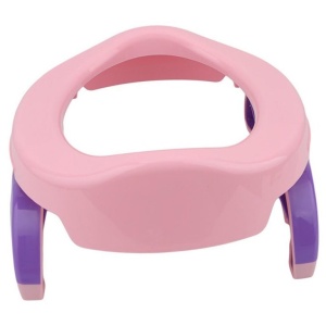 Olita Portabila 2 in 1, Flippy, Olita + Capac de Toaleta, din Plastic, Diametru 21 cm, Roz - Img 1
