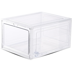 Organizator de Pantofi, Flippy, din PP+ABS, Usa Frontala Magnetica, Rezistenta la Praf, Anti-Oxidare, Utilizare Multipla, 36 x 28 x 21 cm, Transparent - Img 2