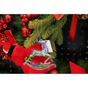 Ornament brad de Craciun, Iridescent, in forma de Ren, 11 cm x 11 cm, Plastic, Flippy - Img 8