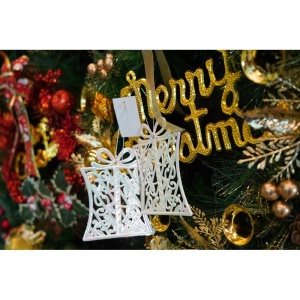 Ornament brad de Craciun, Perlat, in forma de Cadou, 9 cm x 11 cm, Plastic, Flippy - Img 8