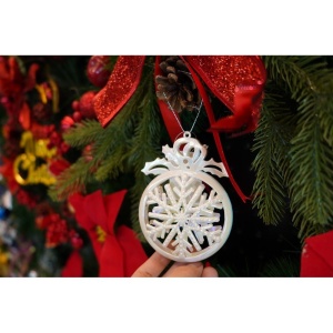 Ornament brad de Craciun, Perlat, Rotund, 8 cm x 11 cm, Plastic, Flippy - Img 8