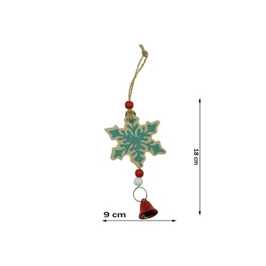 Ornament de brad fulg de nea, Flippy, multicolor, lemn, 18 cm - Img 5