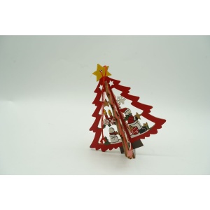 Ornament de brad mos craciuni in brad, Flippy, multicolor, lemn, 10.5x9.5 cm - Img 5