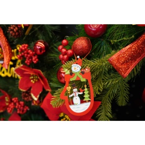 Ornament de brad oameni de zapada, Flippy, multicolor, lemn, 10 cm - Img 4