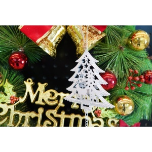 Ornament de brad pom de craciun, Flippy, alb, metal, 20 cm - Img 3