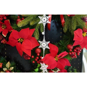 Ornament de brad trei fulgi de nea, Flippy, alb, metal, 30 cm - Img 3