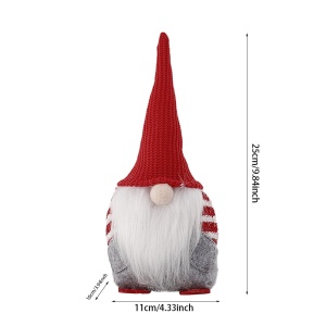 Ornament de Craciun Spiridus, Caciula Rosie Impletita, Flippy, Material Textil, 25 cm, Multicolor - Img 3