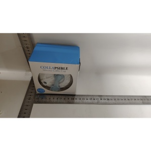Pahar pliabil din silicon Flippy, pentru calatorii, camping, 750 ml, pai inclus, 11.6 x 19.3 cm, albastru - Img 5
