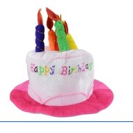 Palarie Happy Birthday, Flippy, Accesoriu pentru Petrecere, Model Tort, Tematica Aniversare, 60x60x55 cm, Roz - Img 1