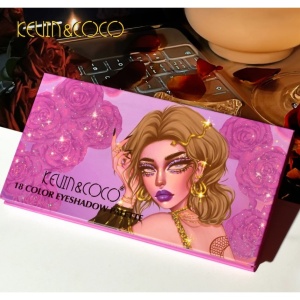 Paleta de farduri Kevin&Coco, 18 culori, nuante captivante, design compact, 19 x 10 cm, 180 g, multicolor - Img 3