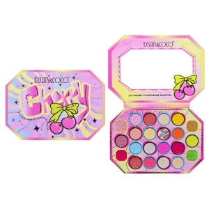 Paleta de Machiaj, KEVIN & COCO, Pink Cherry, Fard de Pleoape, 22 culori, 19 x 13.7 x 1.3 cm - Img 4