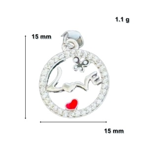 Pandantiv din Argint 925 Jolie Silver, Model Love cu Inima si Fluture, 15 x 15 mm, 1.1 g - Img 4