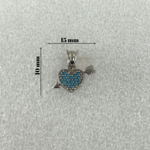 Pandantiv, Jolie Silver, Argint 925, Model Inima cu Sageata, 0.7 g, 10x15 mm - Img 5