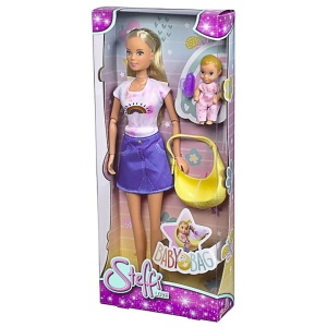 Papusa Simba Steffi Love Baby Bag 29 cm cu accesorii - Img 5