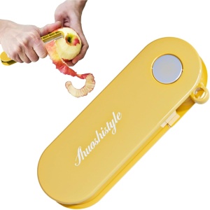 Peeler pentru Legume si Fructe, Flippy, 3.6 x 9.1 cm, Multifunctional, Curatator Pliabil, din ABS si Otel Inoxidabil, Galben - Img 7