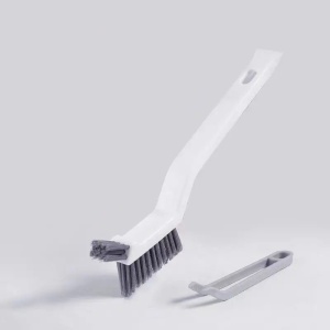 Perie 3in1 de Curatat Podele si Rosturi, Flippy, Lungime Maner 28 cm, Peri din PP, Otel si Plastic, Cleste pentru Scame si Par Inclus, Alb - Img 2
