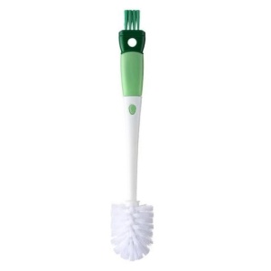 Perie 5 in 1 de Curatat Pahare, Cani, Sticle, Flippy, cu Maner Lung, Accesorii pentru Spalarea Paielor si Capacelor, Usor de Agatat, 36x7x7cm, Verde-Alb - Img 2