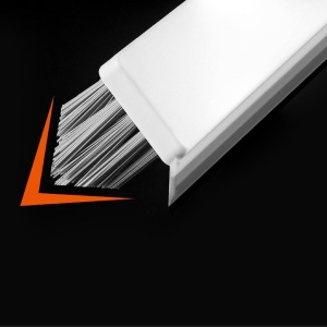Perie de Curatare pentru Podele si Rosturi, Flippy, Lungime Maner 105 cm, Capat Pivotant 180 Grade, Peri din PP, Otel si Plastic, Cleste pentru Scame si Par Inclus, Alb - Img 4