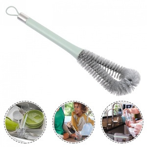 Perie de Curatat Pahare, Sticle, Biberoane, Flippy, cu Maner Lung, Uz Casnic, Silicon, Ergonomic, 3.9x5.4x38.5cm, Verde - Img 4