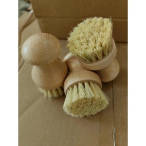 Perie de Curatat Vase si Alimente, Flippy, din Lemn de Bambus, 8 x 5 cm, Perie din Sisal, Maro - Img 4
